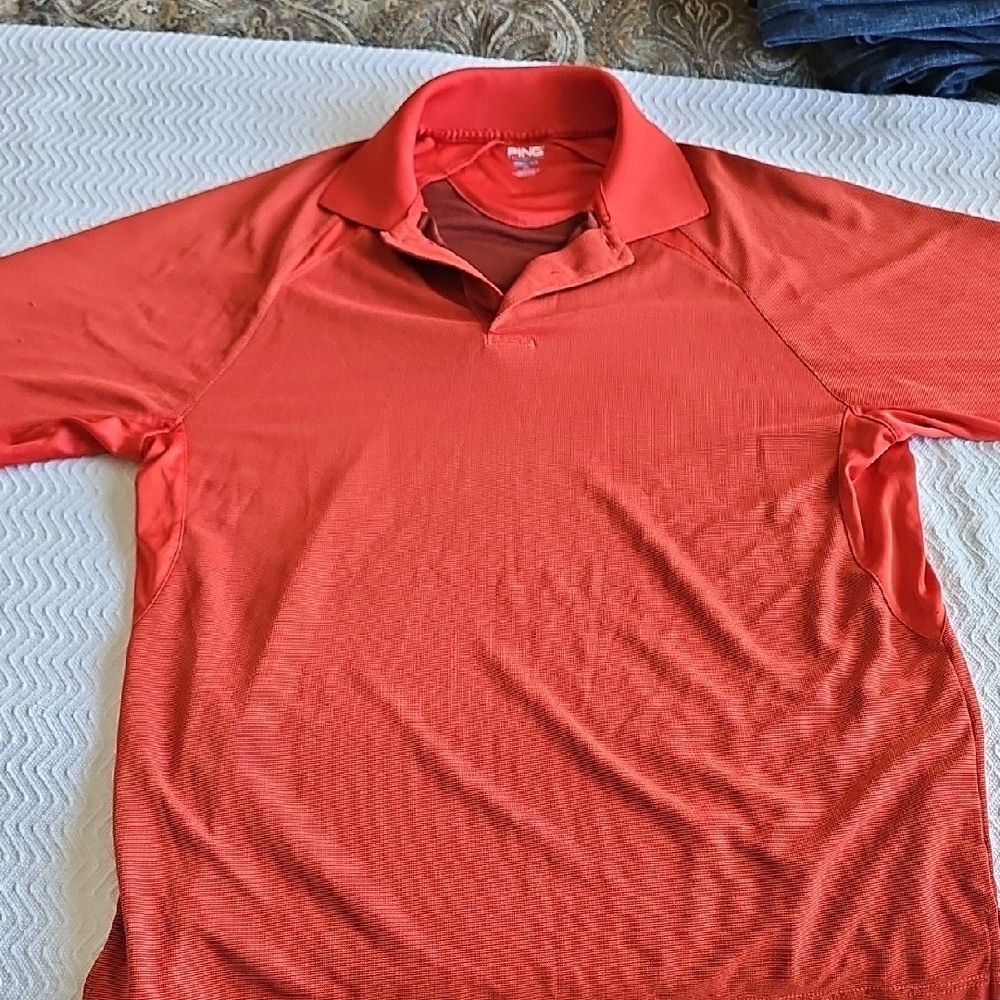 Red Polo Shirt with Breathable Fabric